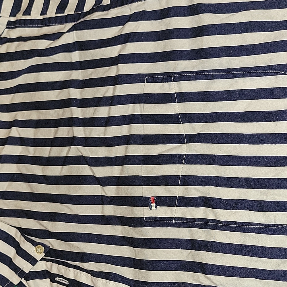 Men's Tommy Hilfiger Blue and White Casual Button Down Shirt - Picture 3 of 6